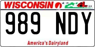 WI license plate 989NDY