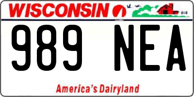 WI license plate 989NEA