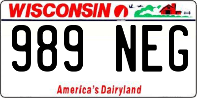 WI license plate 989NEG