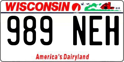 WI license plate 989NEH