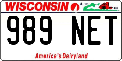 WI license plate 989NET