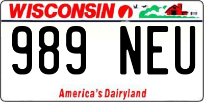 WI license plate 989NEU