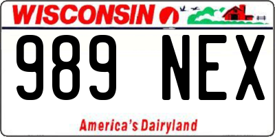 WI license plate 989NEX