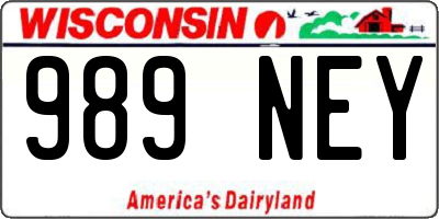 WI license plate 989NEY