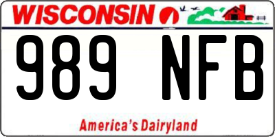 WI license plate 989NFB