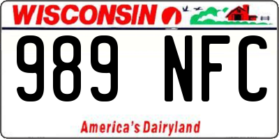 WI license plate 989NFC