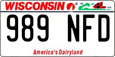 WI license plate 989NFD