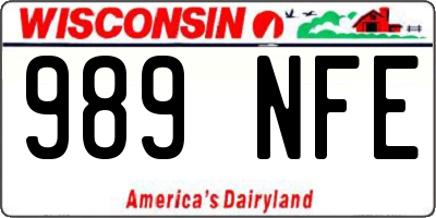 WI license plate 989NFE