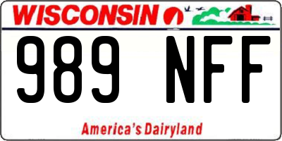 WI license plate 989NFF