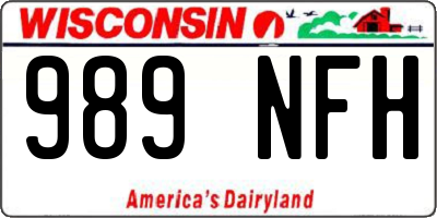 WI license plate 989NFH