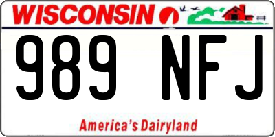 WI license plate 989NFJ
