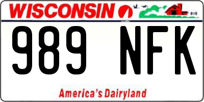 WI license plate 989NFK