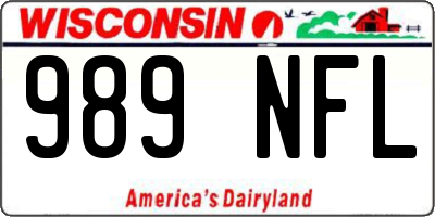 WI license plate 989NFL