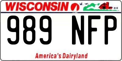 WI license plate 989NFP