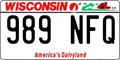 WI license plate 989NFQ
