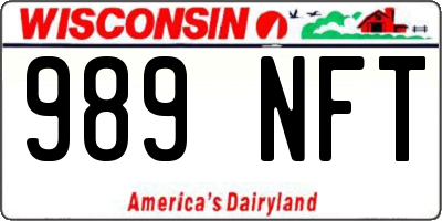 WI license plate 989NFT
