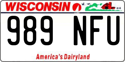 WI license plate 989NFU