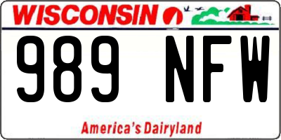 WI license plate 989NFW