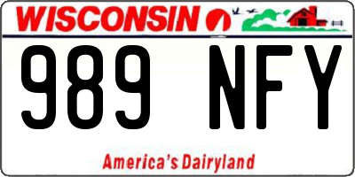 WI license plate 989NFY