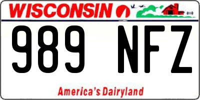 WI license plate 989NFZ