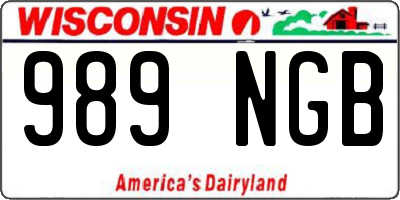 WI license plate 989NGB