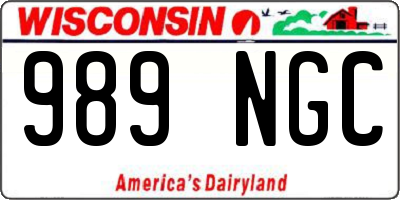 WI license plate 989NGC
