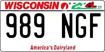 WI license plate 989NGF