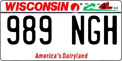 WI license plate 989NGH