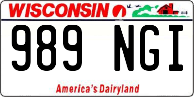 WI license plate 989NGI
