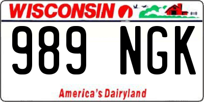 WI license plate 989NGK
