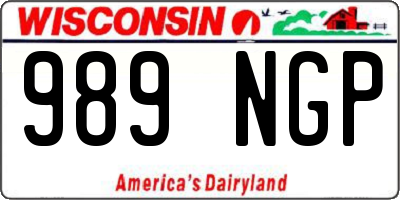WI license plate 989NGP