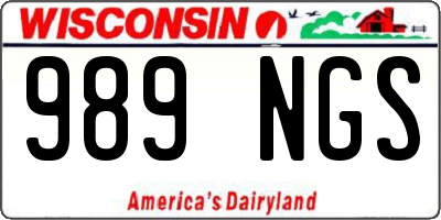 WI license plate 989NGS