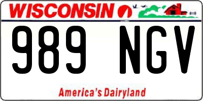 WI license plate 989NGV