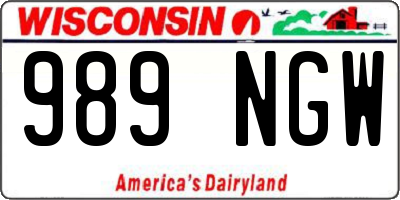 WI license plate 989NGW