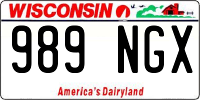 WI license plate 989NGX