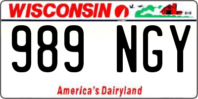 WI license plate 989NGY