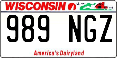 WI license plate 989NGZ