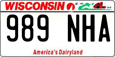 WI license plate 989NHA