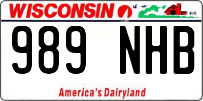 WI license plate 989NHB
