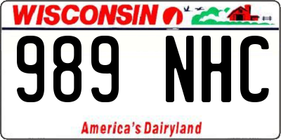 WI license plate 989NHC