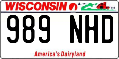 WI license plate 989NHD