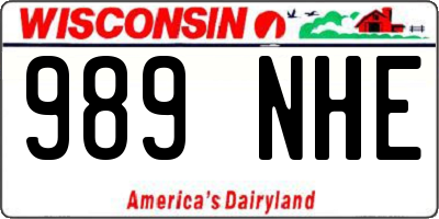 WI license plate 989NHE