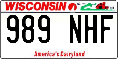 WI license plate 989NHF