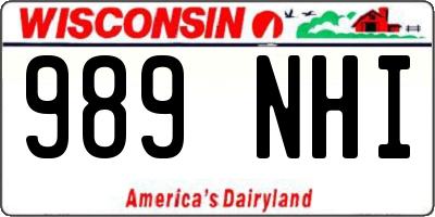 WI license plate 989NHI