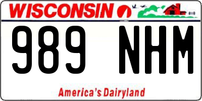 WI license plate 989NHM