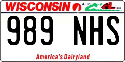 WI license plate 989NHS