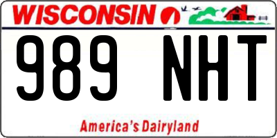 WI license plate 989NHT