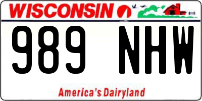 WI license plate 989NHW
