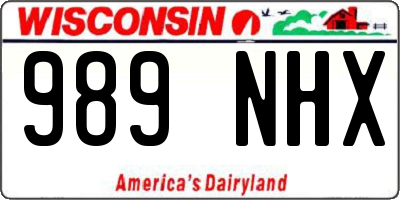 WI license plate 989NHX