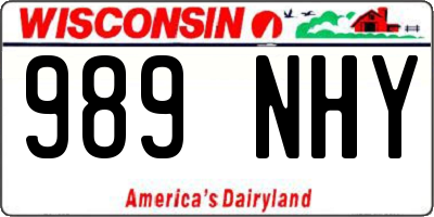 WI license plate 989NHY